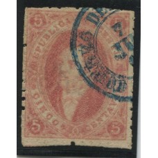 ARGENTINA 1864 GJ 19 ESTAMPILLA DE PRIMERA TIRADA MUY BUEN EJEMPLAR U$ 30